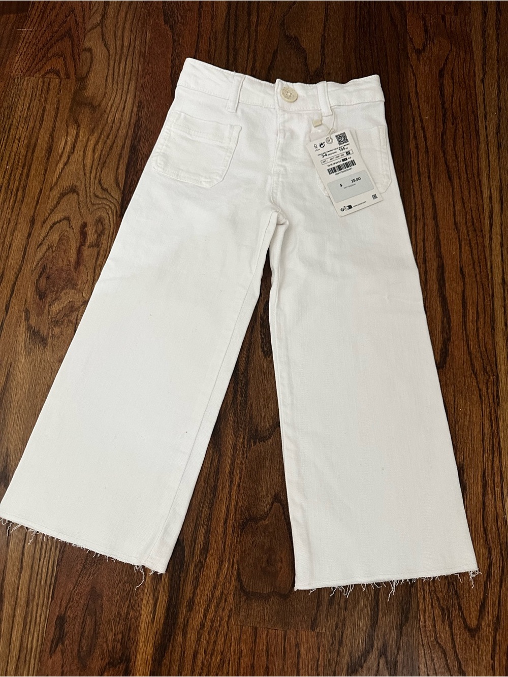 White Wide-Leg Girls Zara Jeans